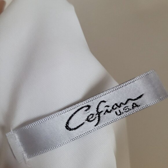 Cefian USA Long White Maxi Dress With Zipper Detail size S - Picture 6 of 6